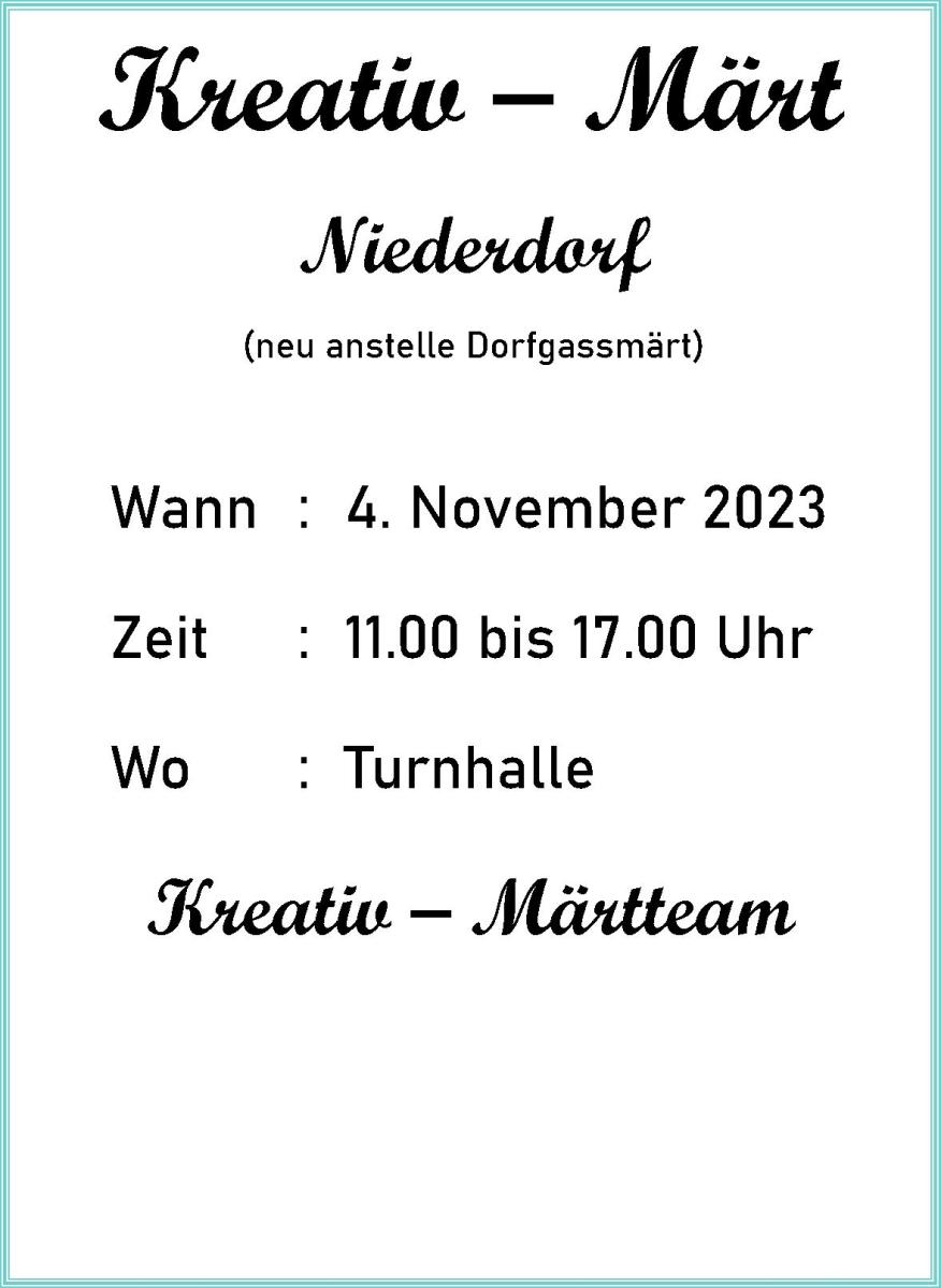 Kreativ-Märt 04.11.2023